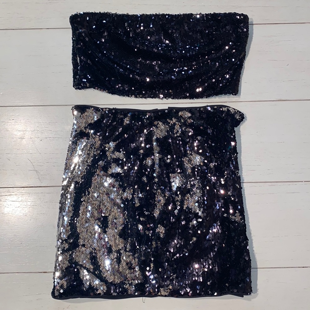 Forever 21 matching sparkly skirt set